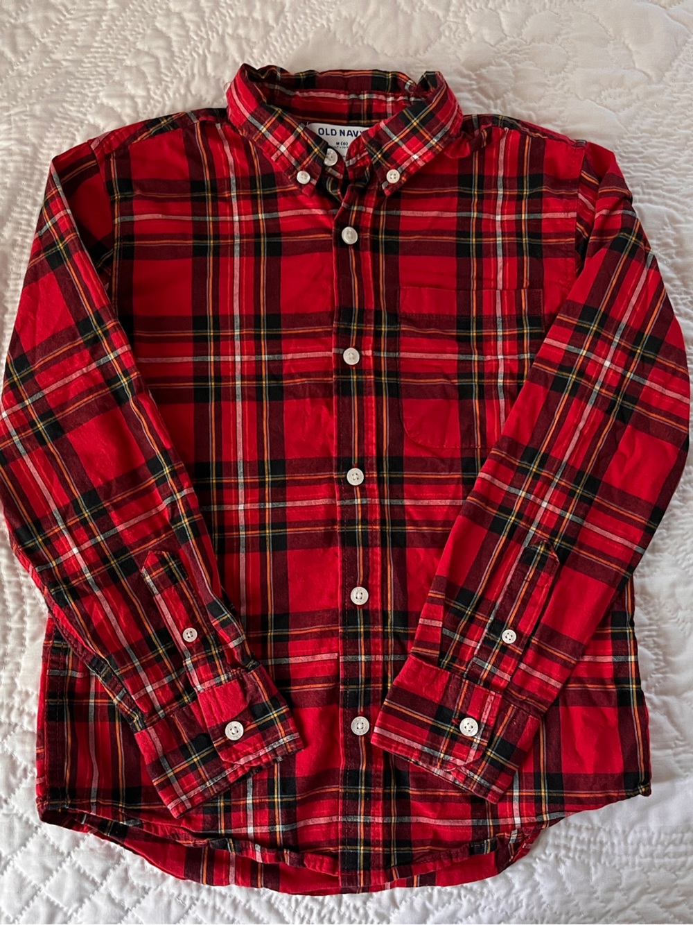 Old Navy Red Plaid Button-Down Shirt